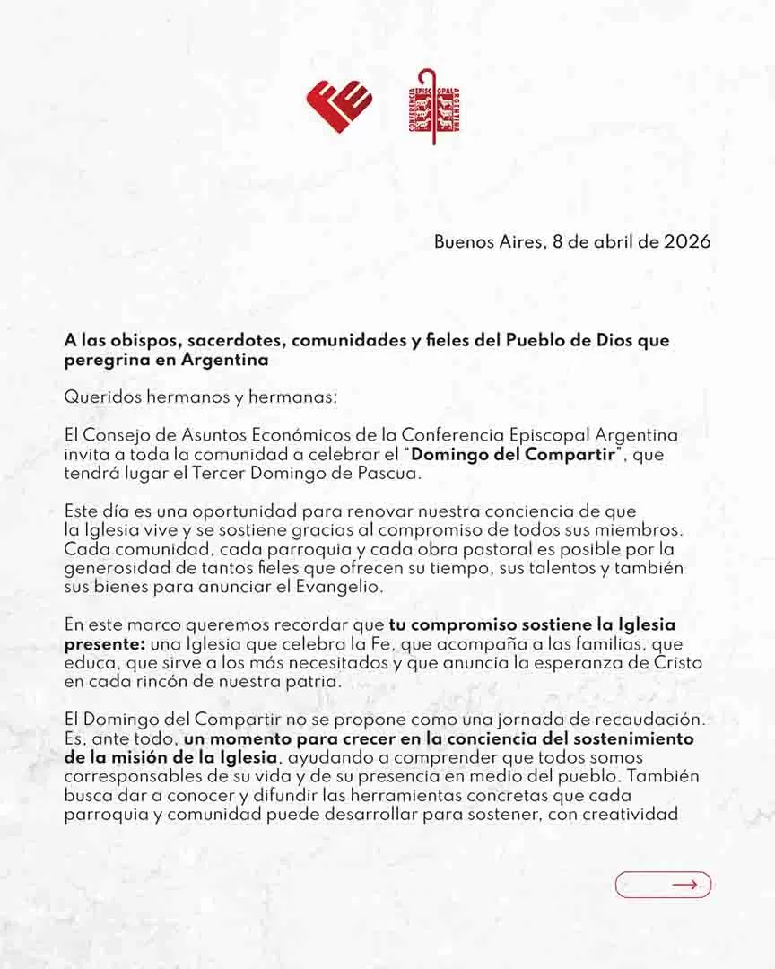 Domingo del Compartir: una invitación a sostener la misión entre todos - Imagen 1