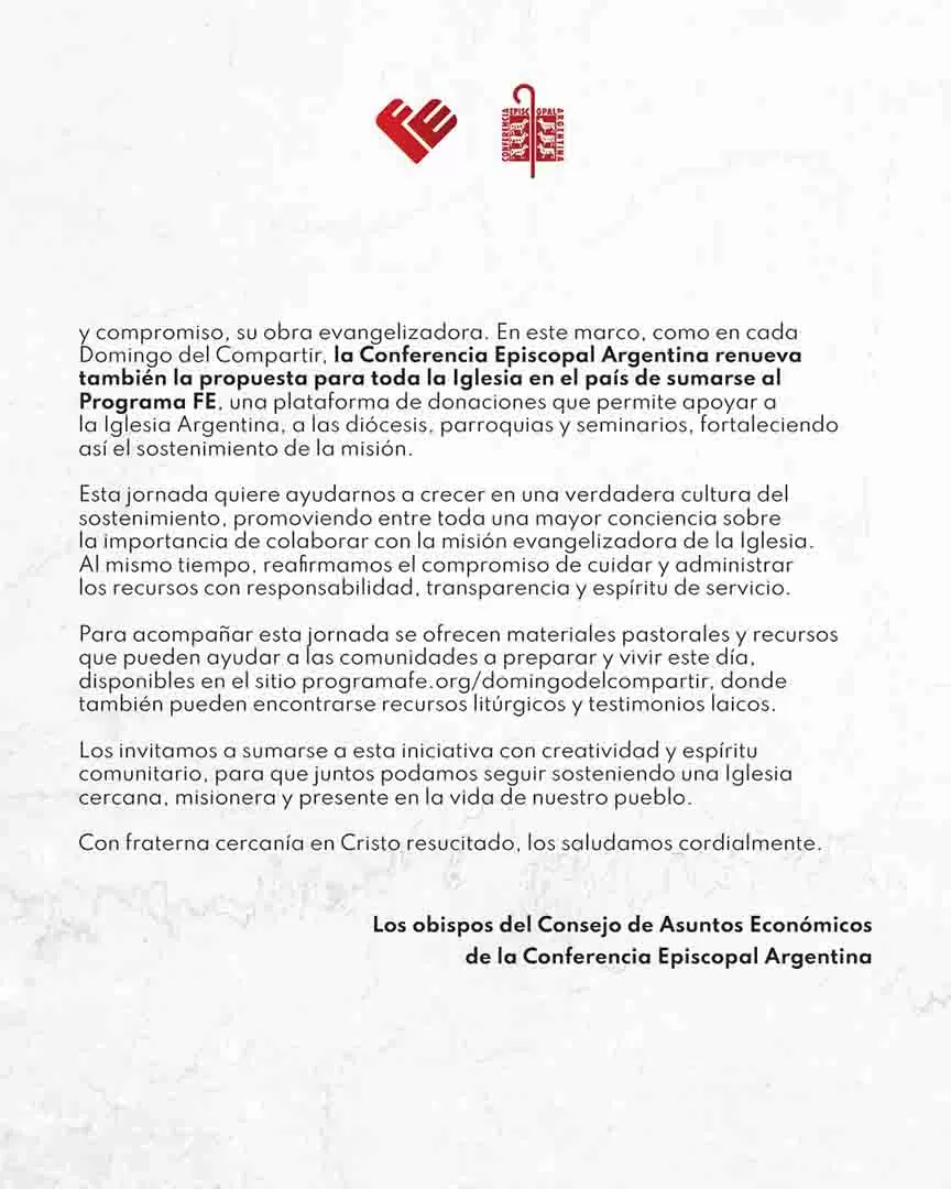 Domingo del Compartir: una invitación a sostener la misión entre todos - Imagen 2