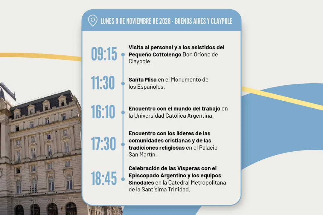 Cronograma oficial de la Visita del Papa León XIV - Imagen 2